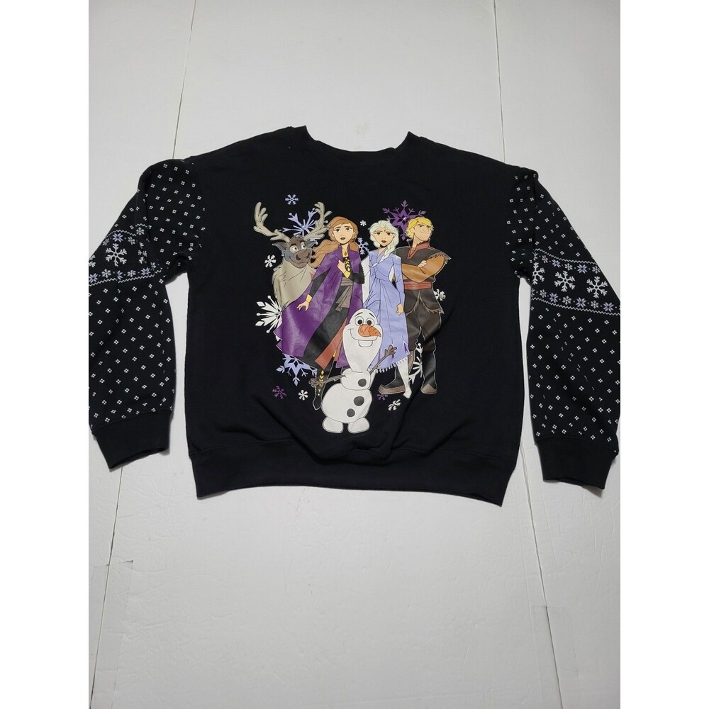 (#L6) Disney Frozen 2 Black Holiday Sweatshirt Size Youth L(11-13)  Untested